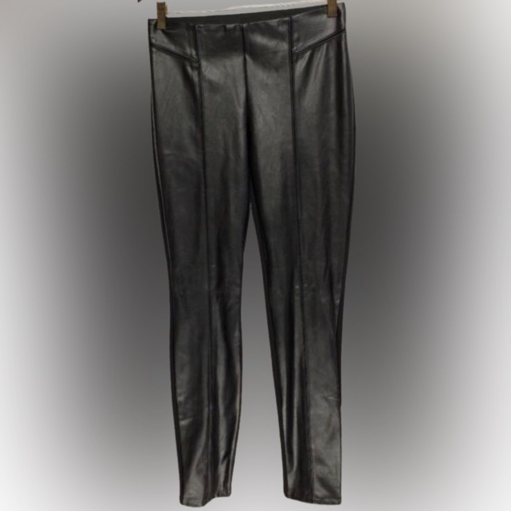 Conrad C Stretch Half Faux Leather Pull-on
Pants Size 10 Black Leggings/Pants